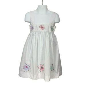 Babeeni  Girls White Cotton Embroidered Sleeveless Tie Back Summer Dress Size 3‎